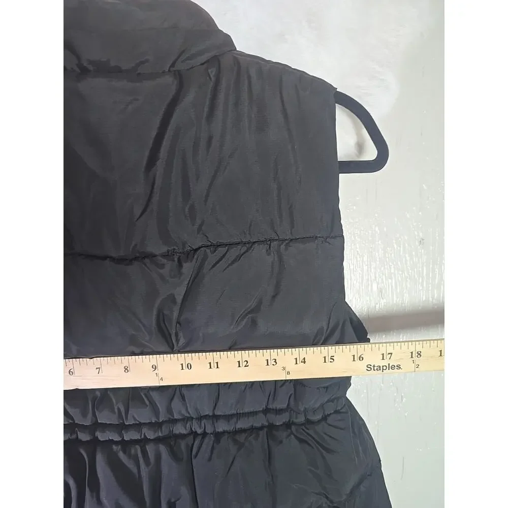 H&M Quilted Puffer Vest Girls Youth 12-14 Black Winter School Ski Snowboarding